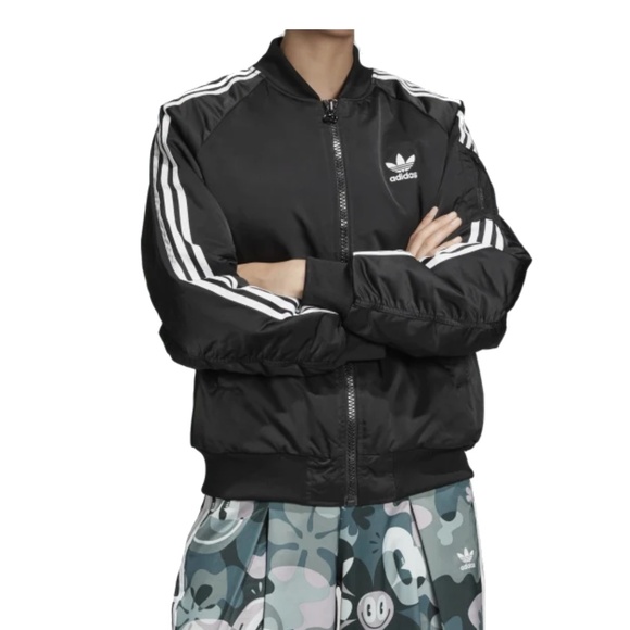 adidas black bomber jacket womens